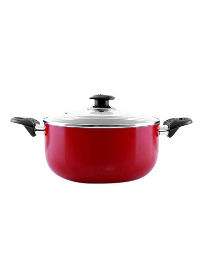 Casserole With Glass Lid Red 30cm