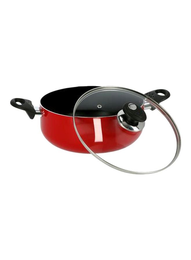 Casserole With Glass Lid Red 30cm