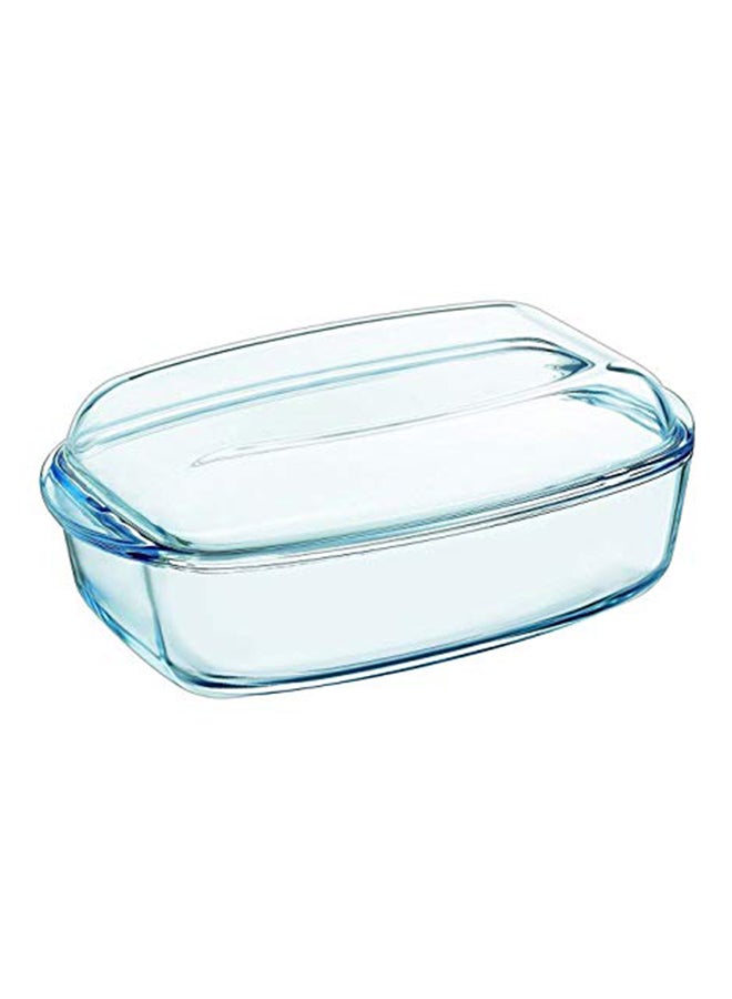 Essentials Rectangular Casserole With Lid Clear 4.5Liters