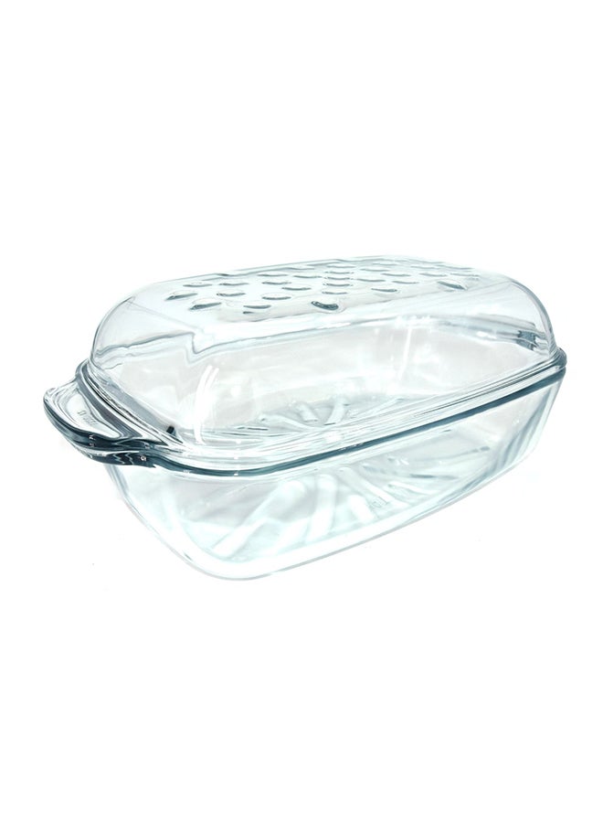 Obl Casserole With Lid Clear 22X37X11cm