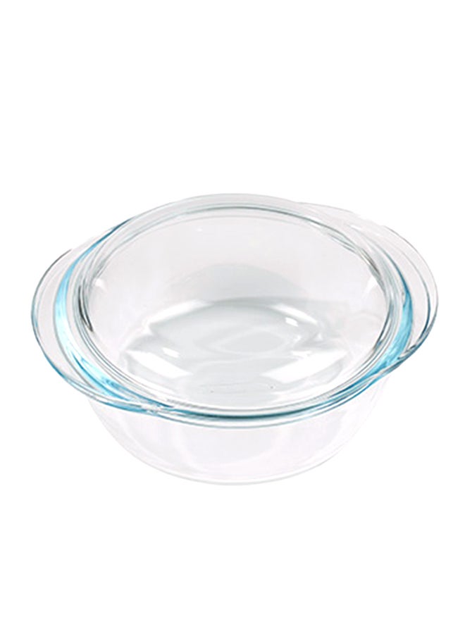 Essential Round Casserole With Lid Clear 2.1Liters