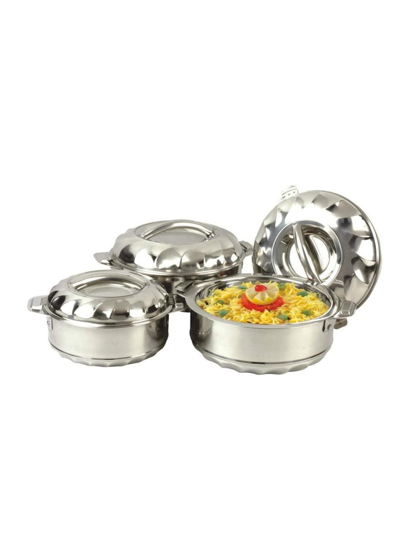 3-Piece Stainless Steel Hot Pot Set Silver