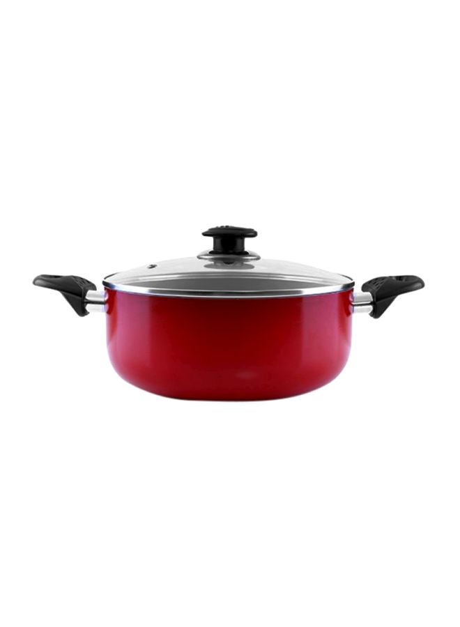 Casserole With Glass Lid Red/Clear/Black 20cm