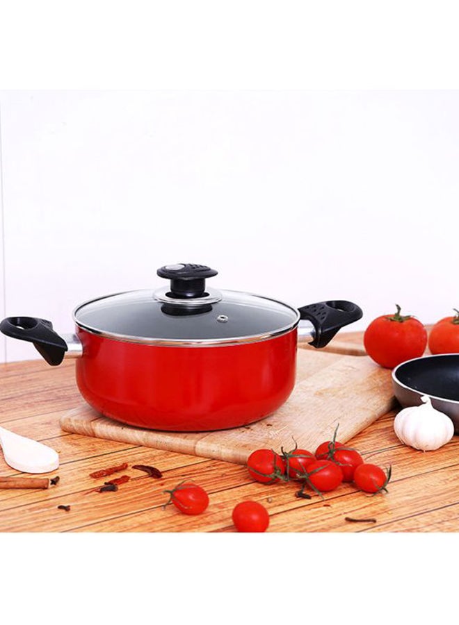 Casserole With Glass Lid Red/Clear/Black 20cm