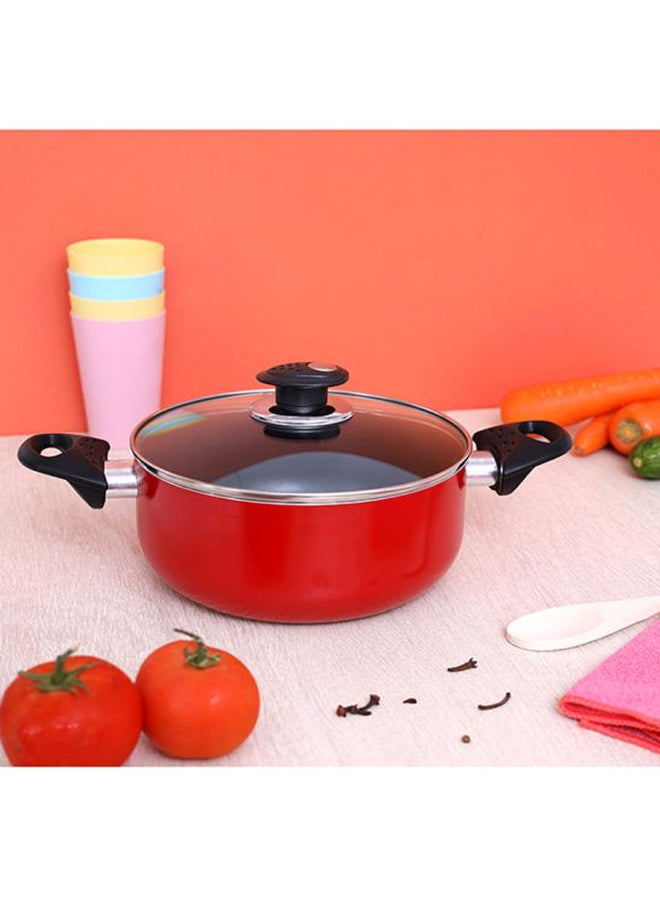 Casserole With Glass Lid Red/Clear/Black 20cm