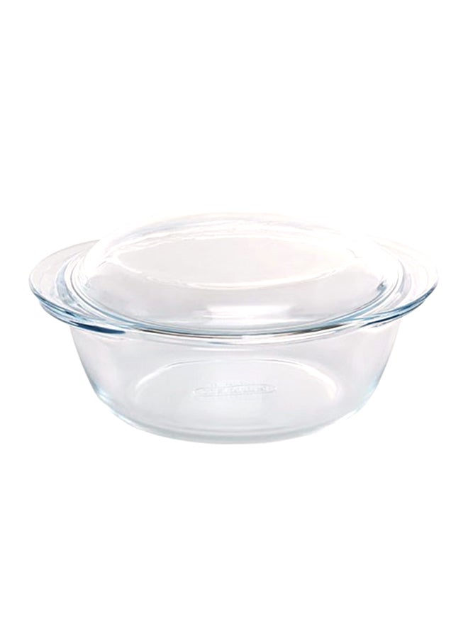 Essentials Round Casserole With Lid Clear 3Liters