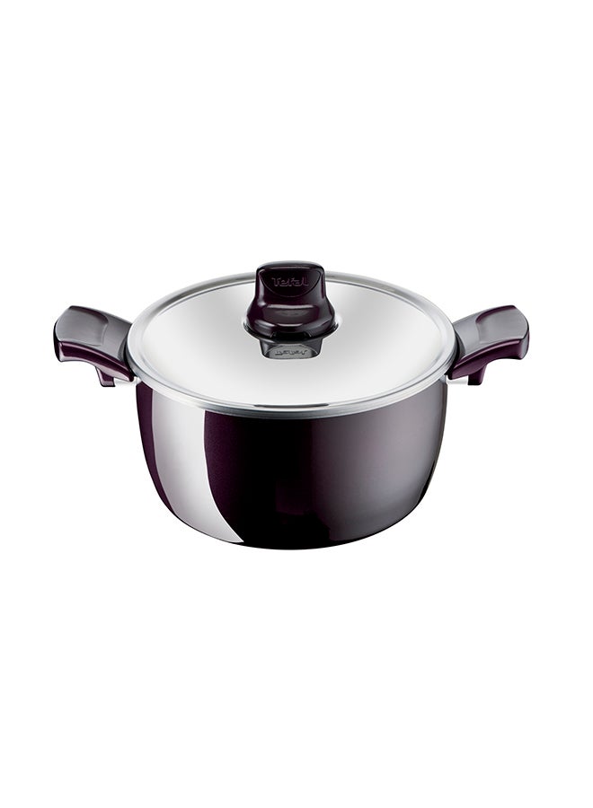 Non-Stick G6 Resist Aluminium Intense Stewpot With Ss Lid Red 24cm