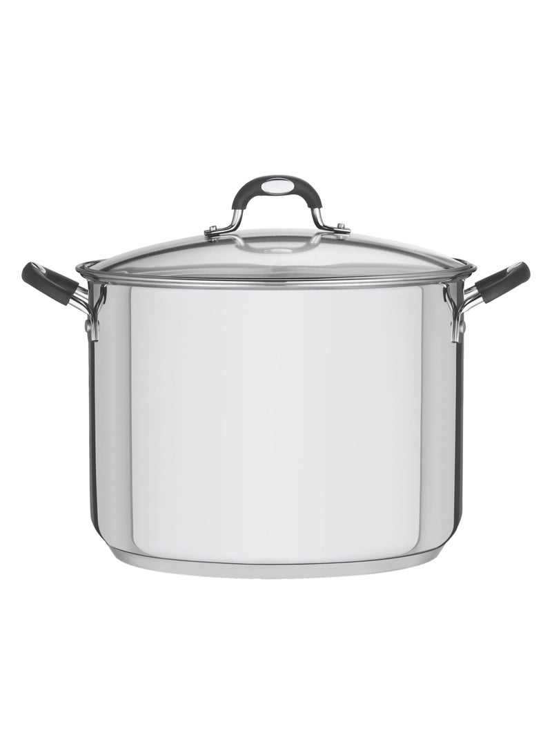 Since 1911,Made in Brazil- Solar Silicon 30cm 15.2L Stainless Steel Stock Pot with Tri Ply Bottom,