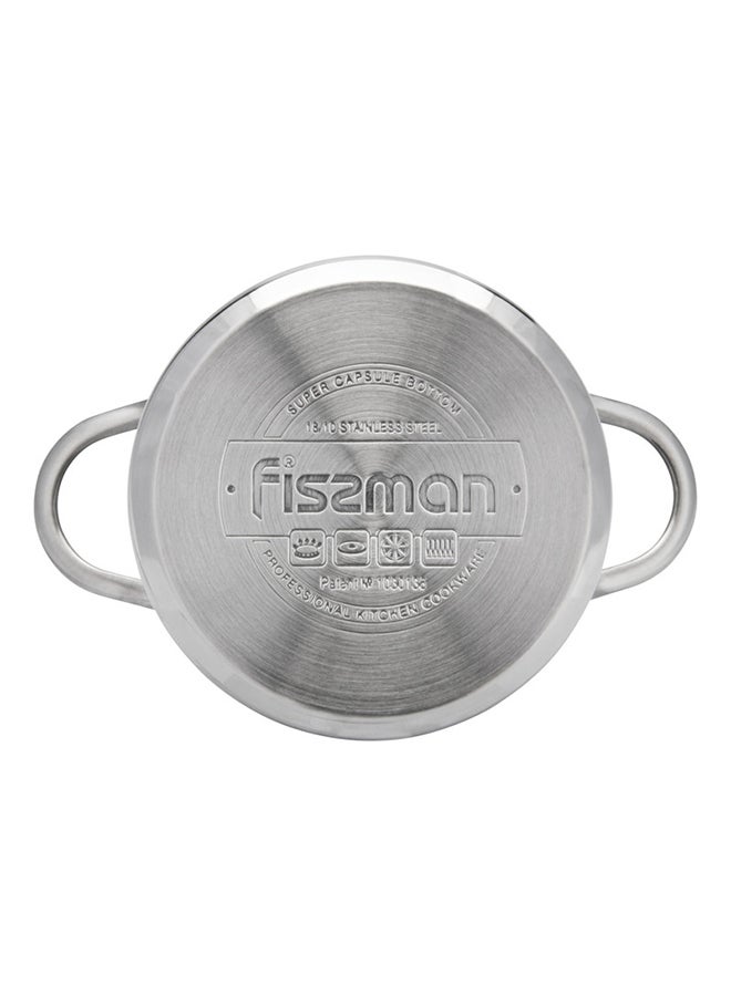 Stainless Steel Saucepot with Glass Lid Silver 12x7.5cm