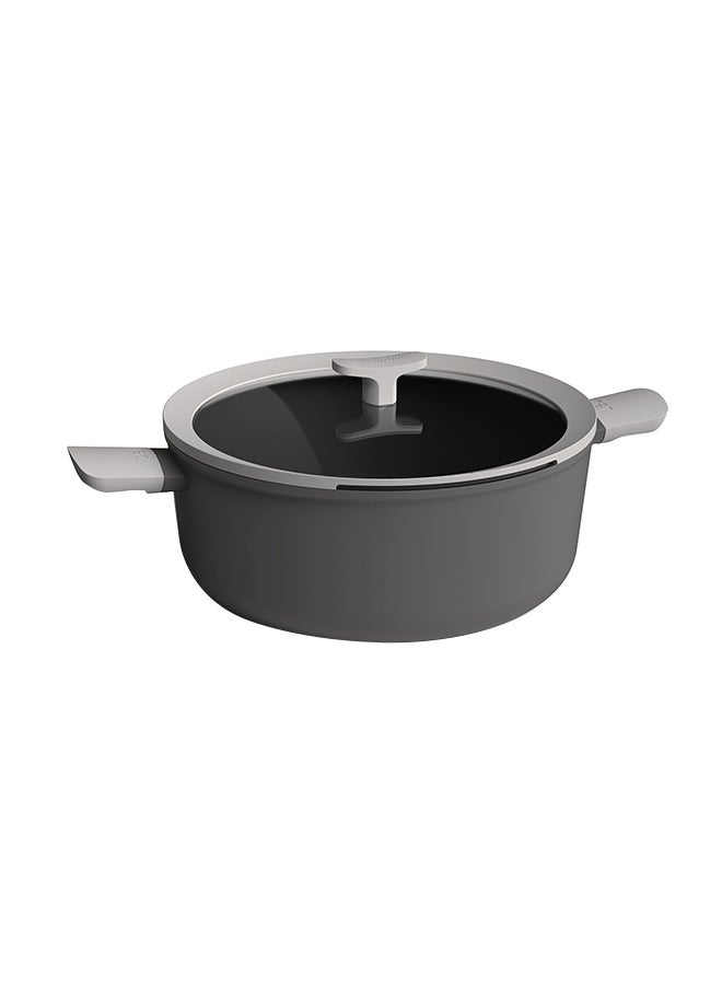 Leo Covered Stockpot Grey 28cm