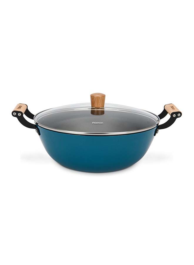 Seagreen Series Enamelled Lightweight Non-stick Coating Stockpot With Glass And Induction Bottom 8ltr