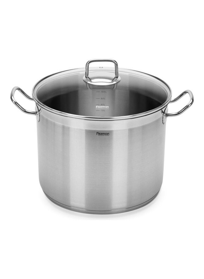 Stockpot With Glass Lid Tahara Series Stainless Steel 28x13cm/13.2LTR Clear/Silver