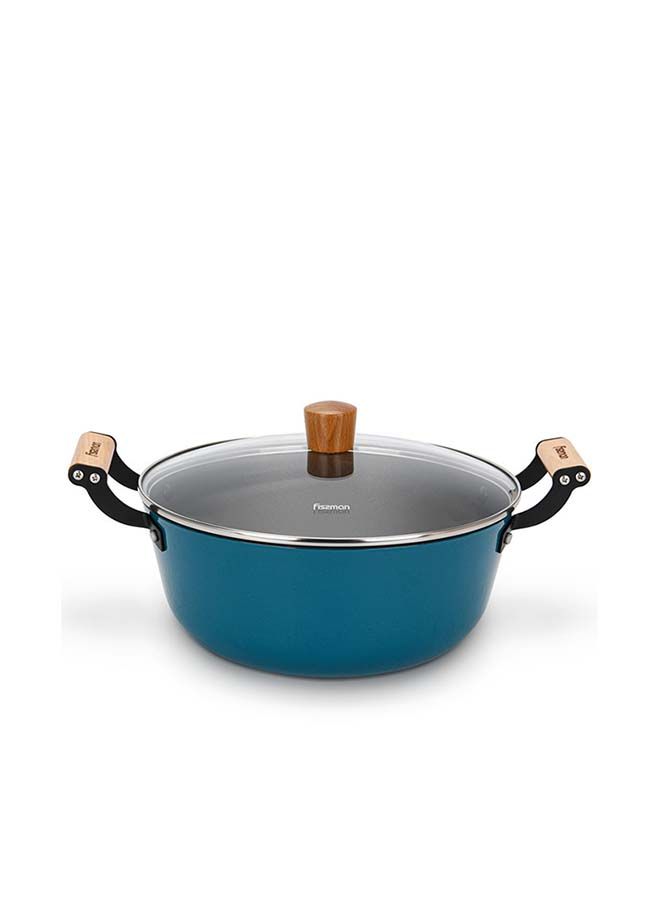 Enamelled Lightweight Non-stick Coating Stockpot With Glass 6ltr