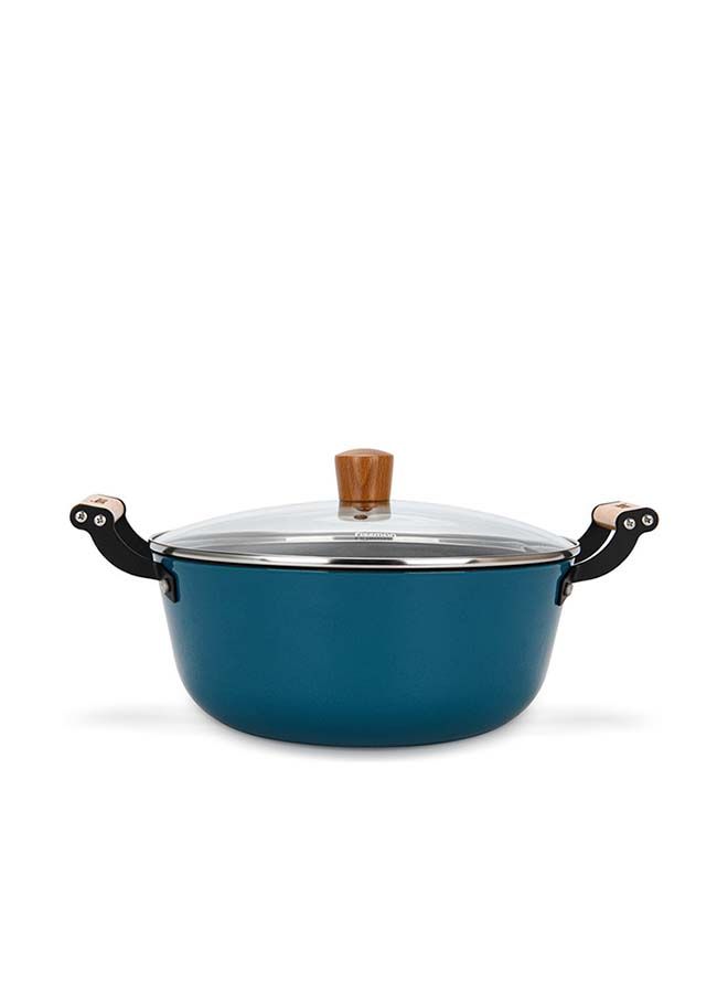 Enamelled Lightweight Non-stick Coating Stockpot With Glass 6ltr