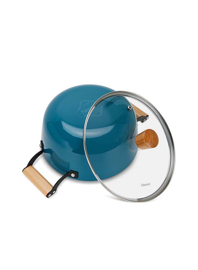 Enamelled Lightweight Non-stick Coating Stockpot With Glass 6ltr