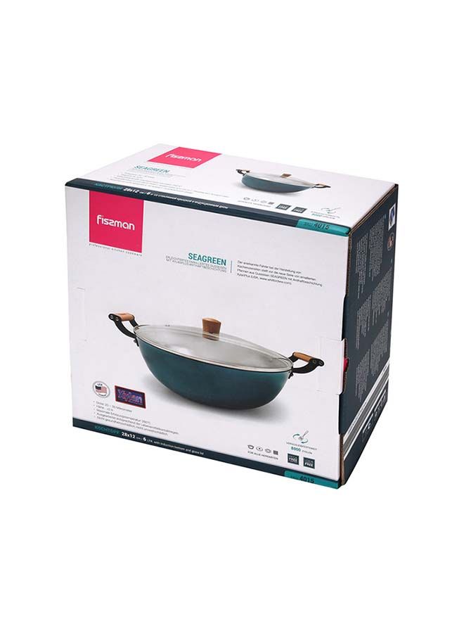 Enamelled Lightweight Non-stick Coating Stockpot With Glass 6ltr