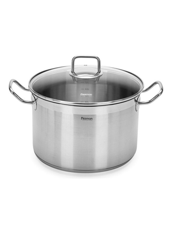Stockpot With Glass Lid Tahara Series Stainless Steel 26x17cm/9LTR Clear/Silver