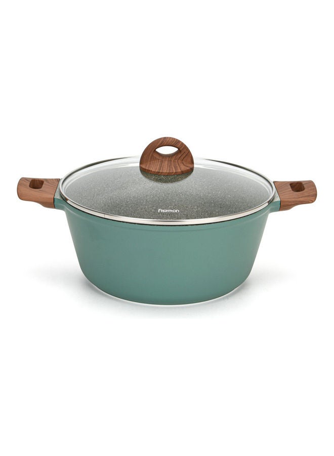 Stockpot With Glass Lid Green 28x12.5cm