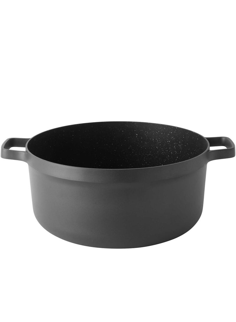 Berghoff Gem Aluminium StockPot With Lid Suitable for all hobs, including induction Black/Clear 28centimeter 7.3 ltr