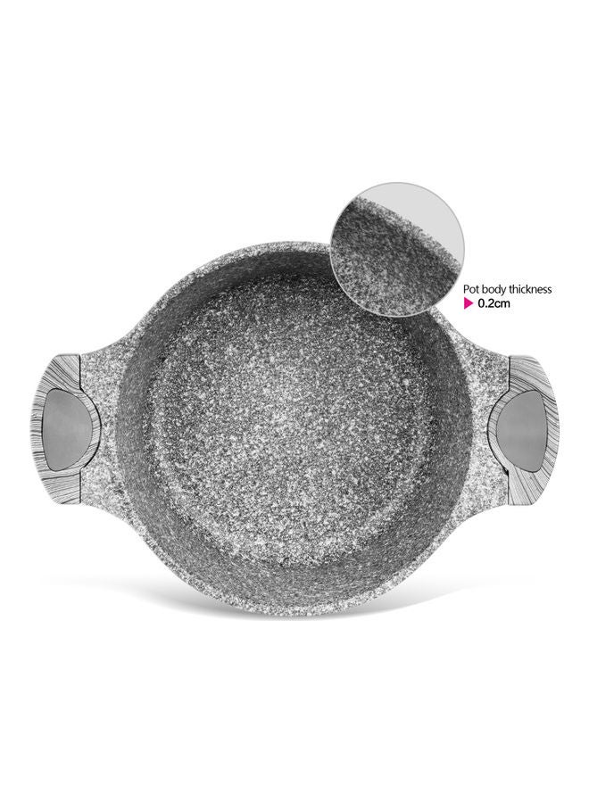 Aluminium With Non-Stick Coating Stock Pot With Glass Lid And Induction Bottom 2.4L Black 20x9.5cm