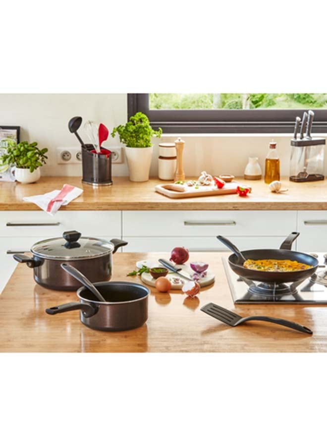 Aluminium Non Stick G6 Easy Cook N Clean Stewpot With Glass Lid Black 24cm