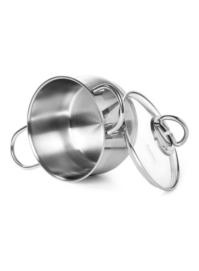 Stainless Steel Stockpot With Glass Lid Silver 11.5 x 20cm
