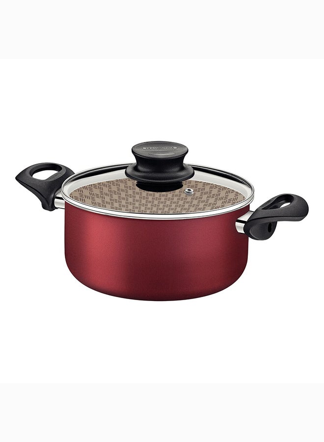 Paris Aluminum Casserole With Internal PFOA Free Nonstick Coating Red 26cmcm