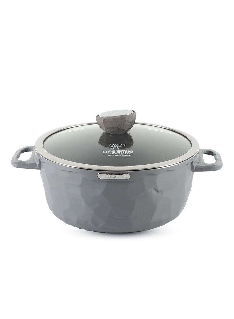 16/20/24/28/32cm Sizes Nonstick Stock Pot with Lid, Nonstick Soup Pot Casserole Pot Granite Cooking Pot, Induction Compatible Pot for Stews, Pasta, Stocks, Chilli and Broth, PFOA Free Oven Safe