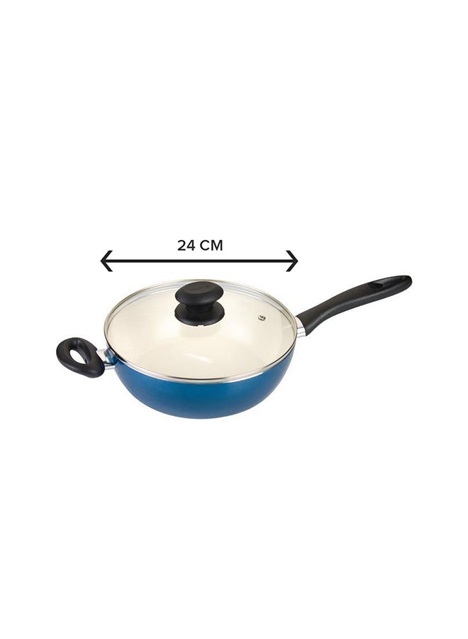 Eco Presto Fry Pan With Lid Blue 24cm