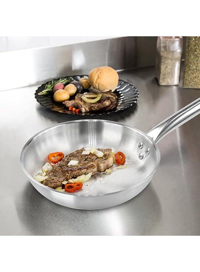 Stainless Steel Fry Pan Silver 22cm