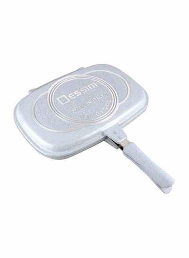 Two Sided Double Grill Non Stick Fry Pan Grey 40cm