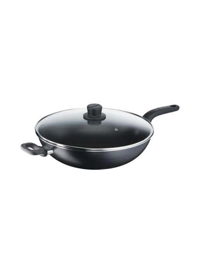 Cook Easy Xl 36 Cm Non-Stick Wokpan With Lid, Aluminium Black 36 cmcm