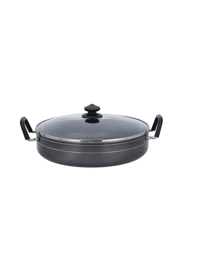 Non-Stick Frying Pan With Lid Black/Silver 32cm