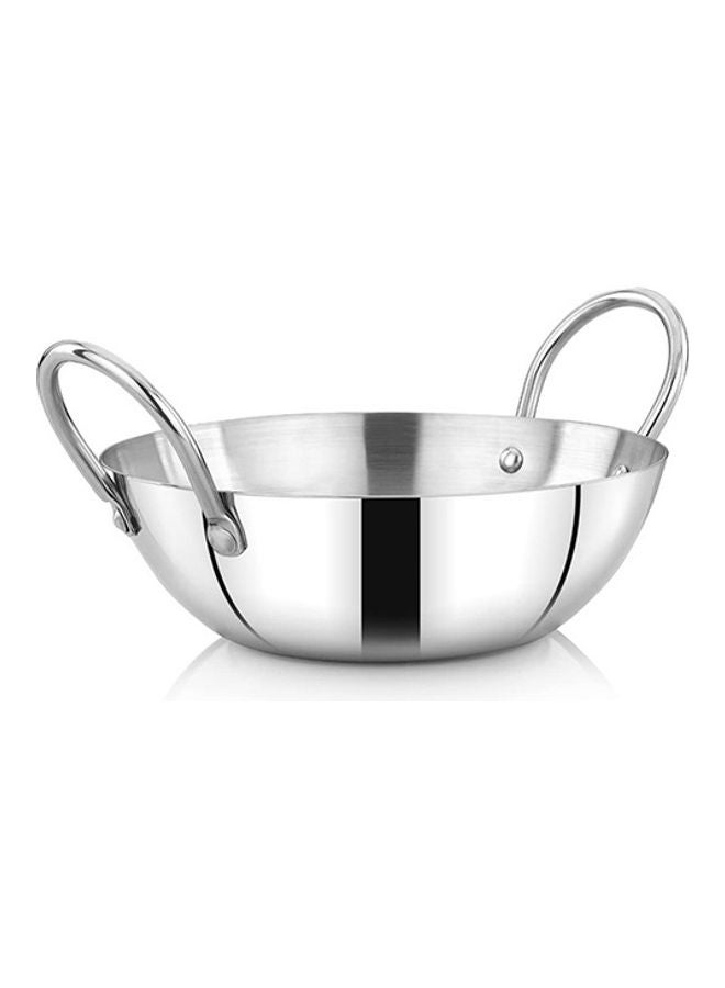 Perfect for Sauting Frying Stir Frying Etc| Equipped with Strong and Sturdy Riveted Handles Kitchen Use Versatile And Strong Stainless Steel Construction| Silver Silver 26cm