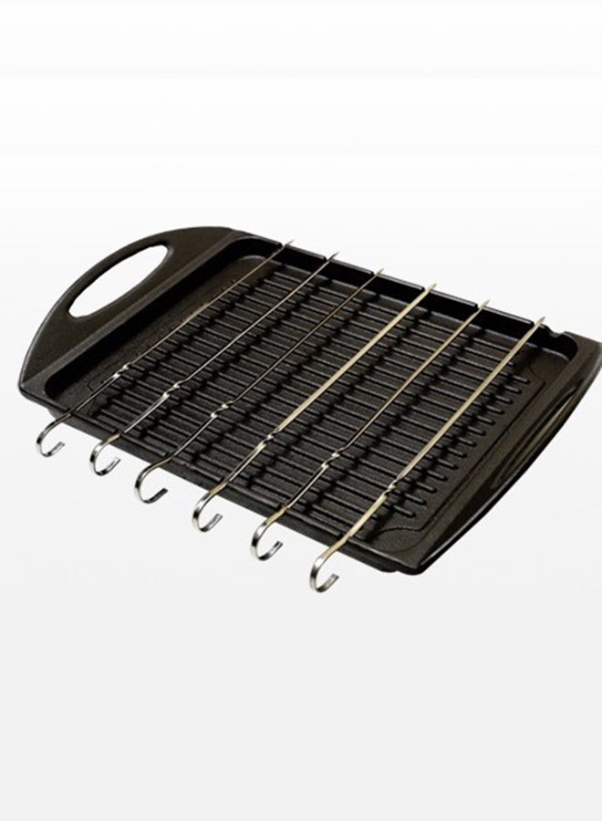 Pre-Seasoned Cast Iron Grill Plate Black 26x33x6cm