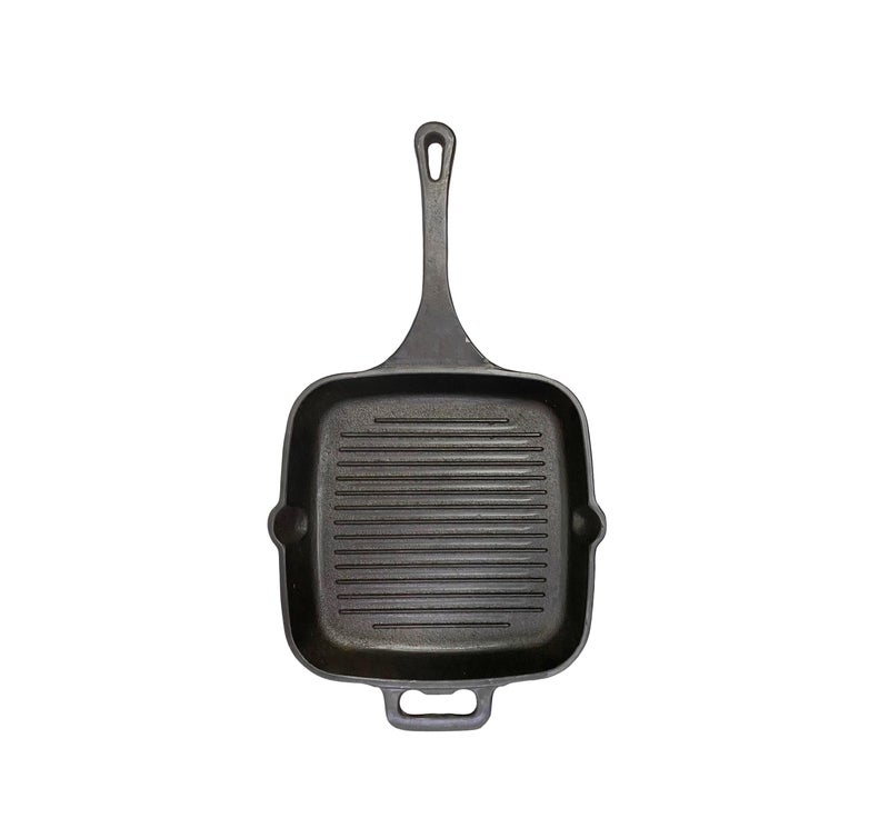 Pre-Seasoned Cast Iron Grill Pan Black 26cm