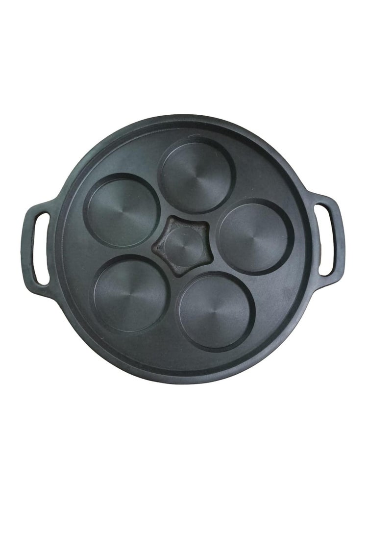 Cast Iron Pre-Seasoned Mini Crepe Pan Mini Uthappam Maker