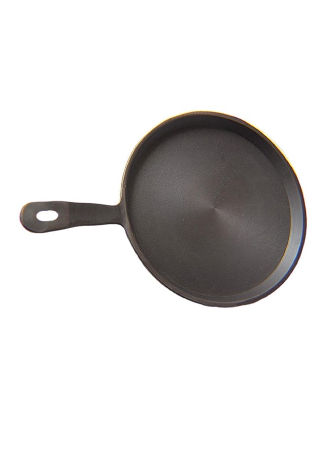 Pre-Seasoned Cast Iron Dosa Tawa With Handle Black 25cm