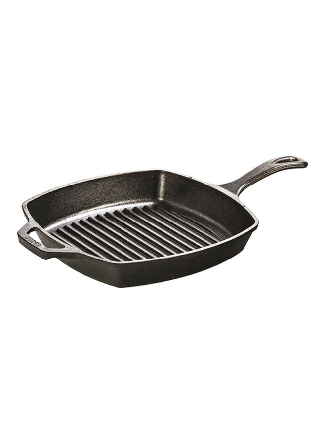 Pre-Seasoned Cast-Iron Square Grill Pan Black 10.5x1.75x10.5inch