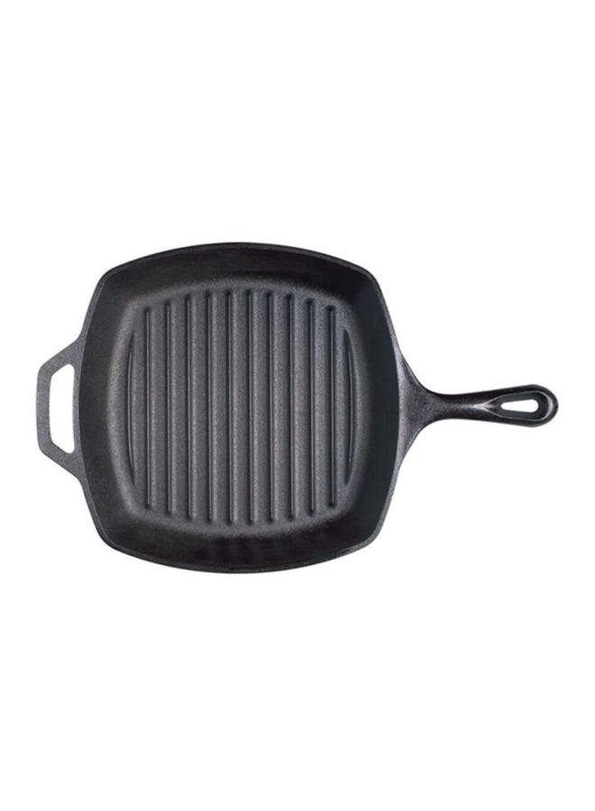 Pre-Seasoned Cast-Iron Square Grill Pan Black 10.5x1.75x10.5inch