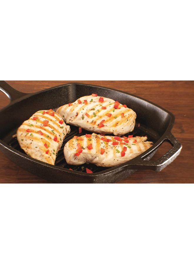 Lodge Nonstick Grill Pan for Stovetops with Grill Sear Ridges, Drains Grease, Ultra Durable Coating, Metal Utensil Safe, Stay Cool Stainless-Steel Handle, Oven & Dishwasher Safe