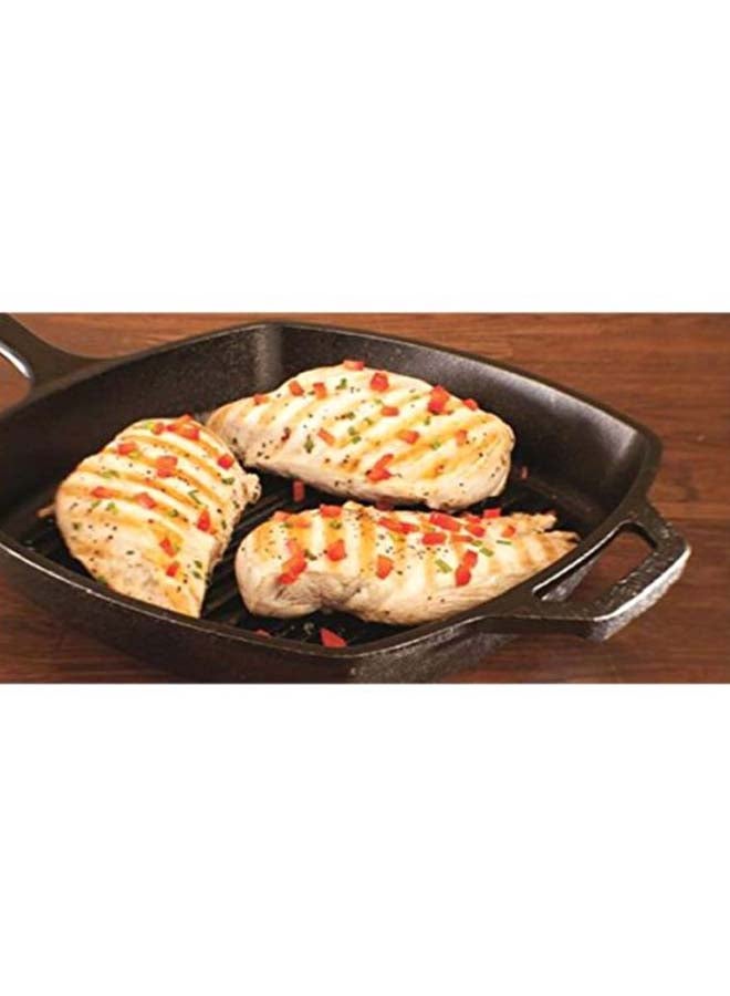 Cast Iron Grill Pan Black 17.2x10.5x2.6inch