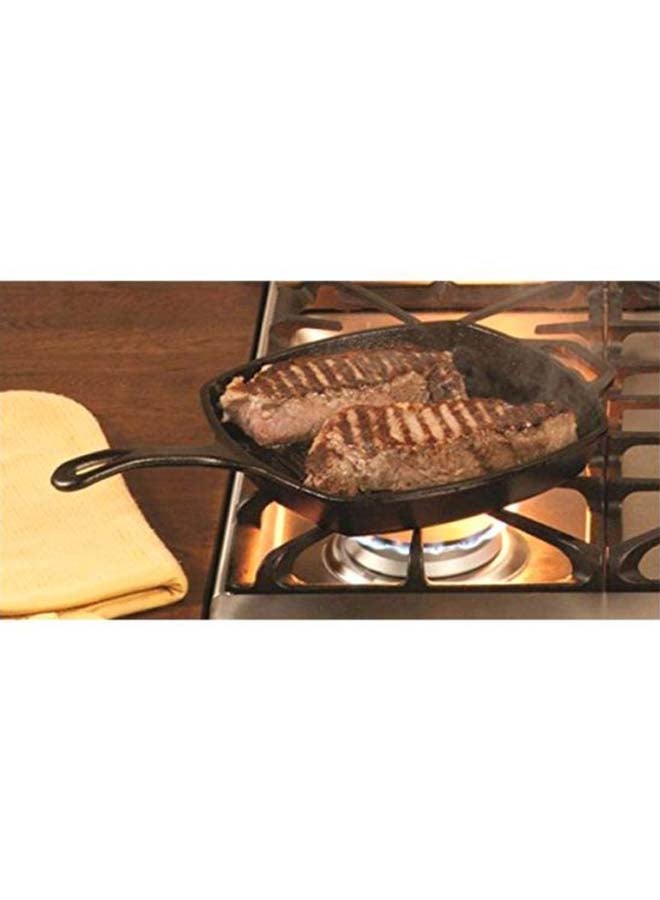 Cast Iron Grill Pan Black 17.2x10.5x2.6inch