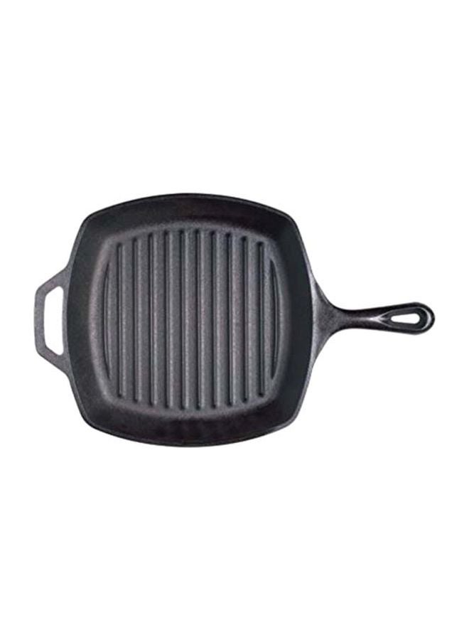 Cast Iron Grill Pan Black 17.2x10.5x2.6inch