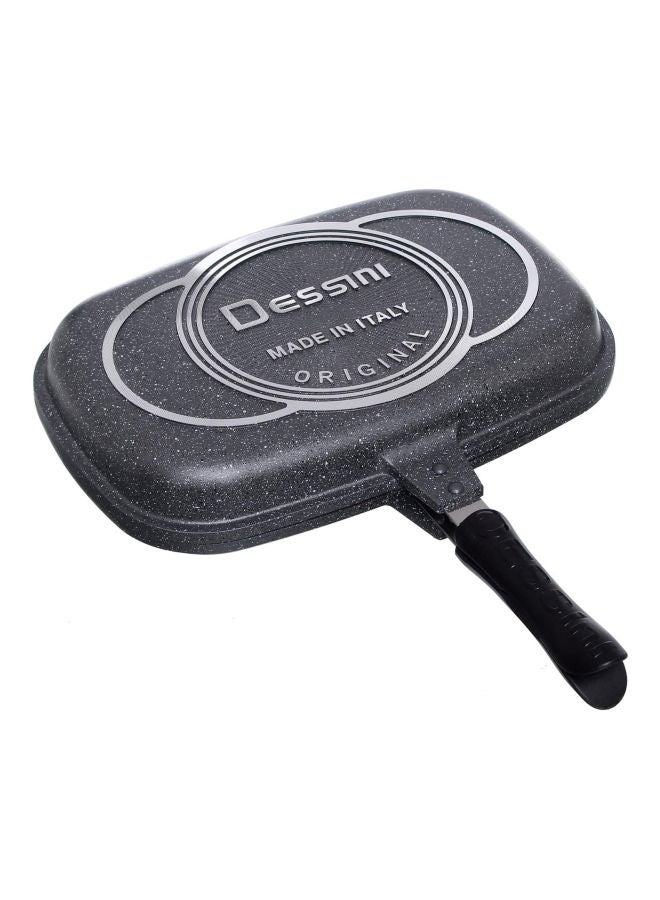 Double Grill Pan Grey/Black 40cm