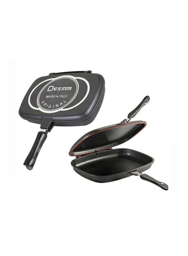 Double Grilling Pan Black/Silver/Red 40cm
