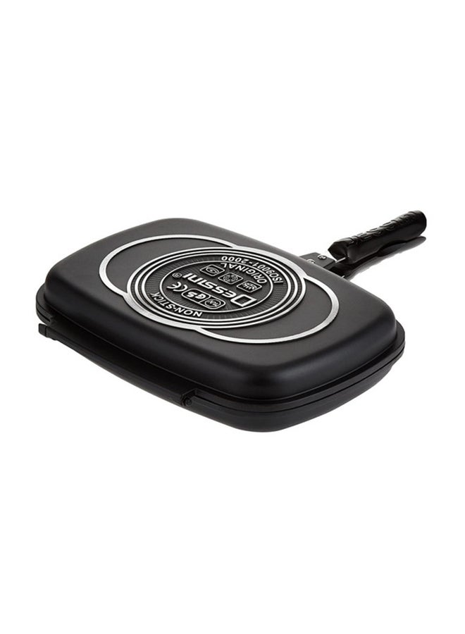 Double Sided Pressure Grill Pan Black/Silver/Red 40cm