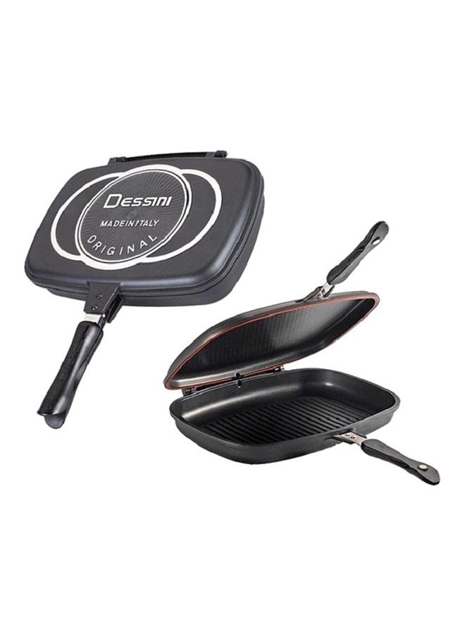 Double Sided Grill Pan Black/Silver 36x15x8cm