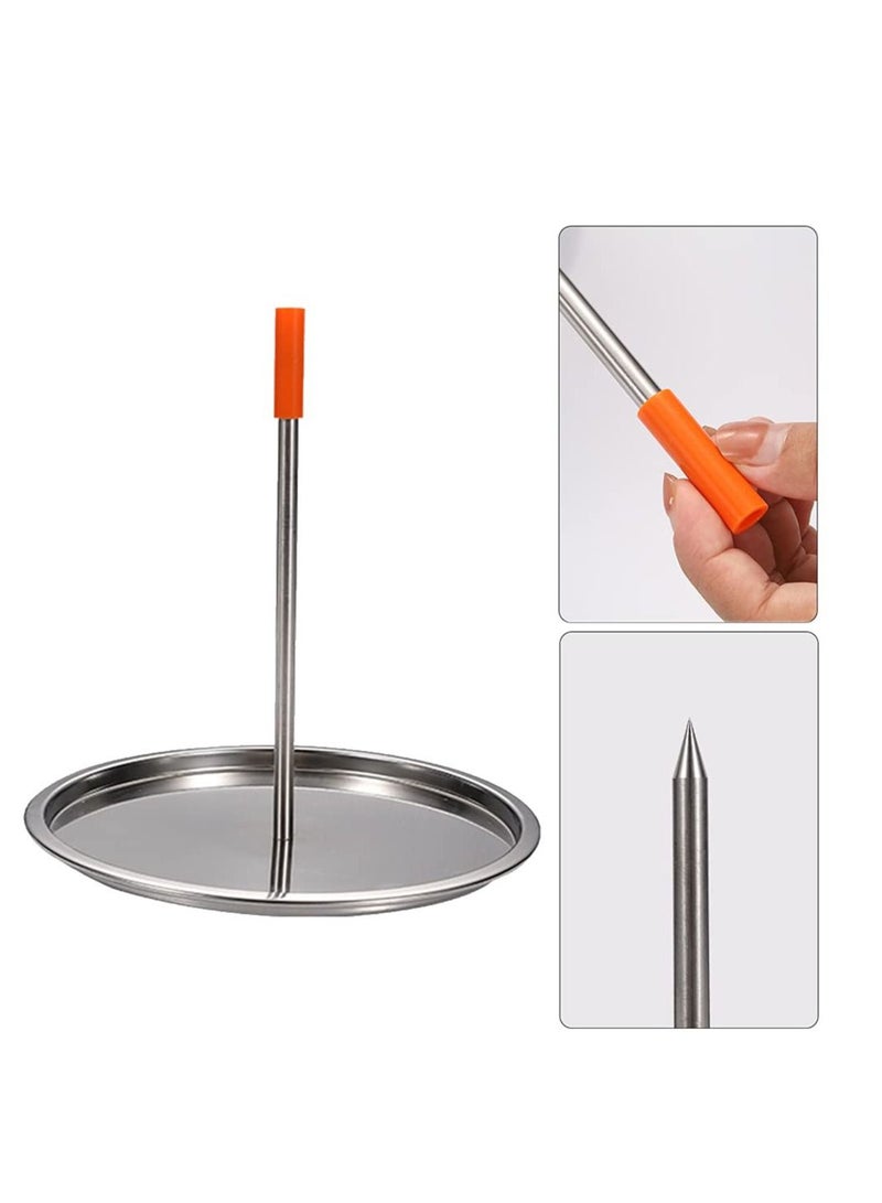 BBQ Vertical Skewer, Stainless Steel Barbecue Skewer Grill, Chicken Rack Roaster, Charcoal Smoker Grill Roasting Stand, Vertical Grilling Rack Meat for Turkey, Kebab