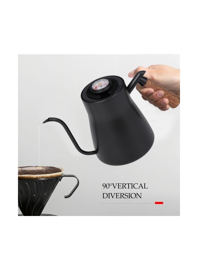 Pour Over Coffee Kettle With Thermometer Black 23x15x11cm